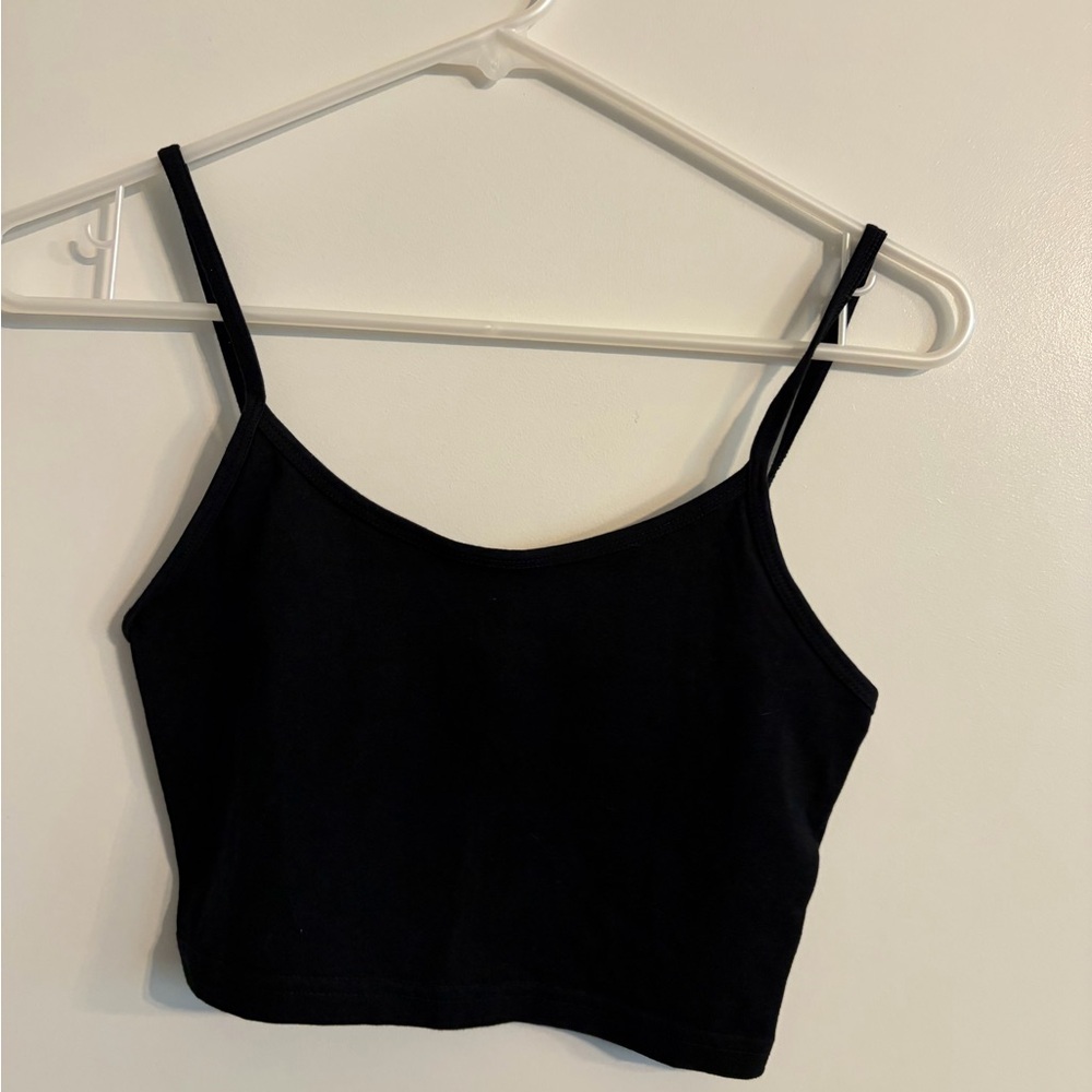 TNA cropped tank black size small skinny strap
